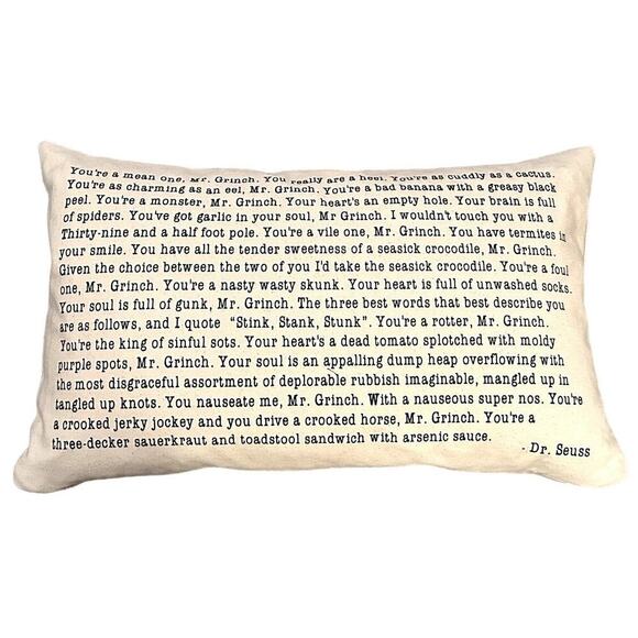 Elk Home Dr. Seuss Bleached Cotton Rectangular Print Pillow/Puff - Picture 1 of 2